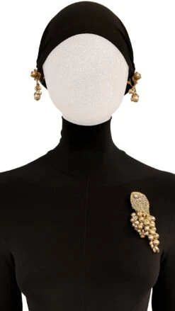 MIRIAM HASKELL BEAD/STONE BROOCH AND EARRINGS SET -Norma Kamali IMG 5209 2 ecomm