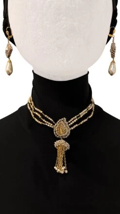 MIRIAM HASKELL BEADED EARRINGS AND DROP NECKLACE SET -Norma Kamali IMG 5323 ecomm