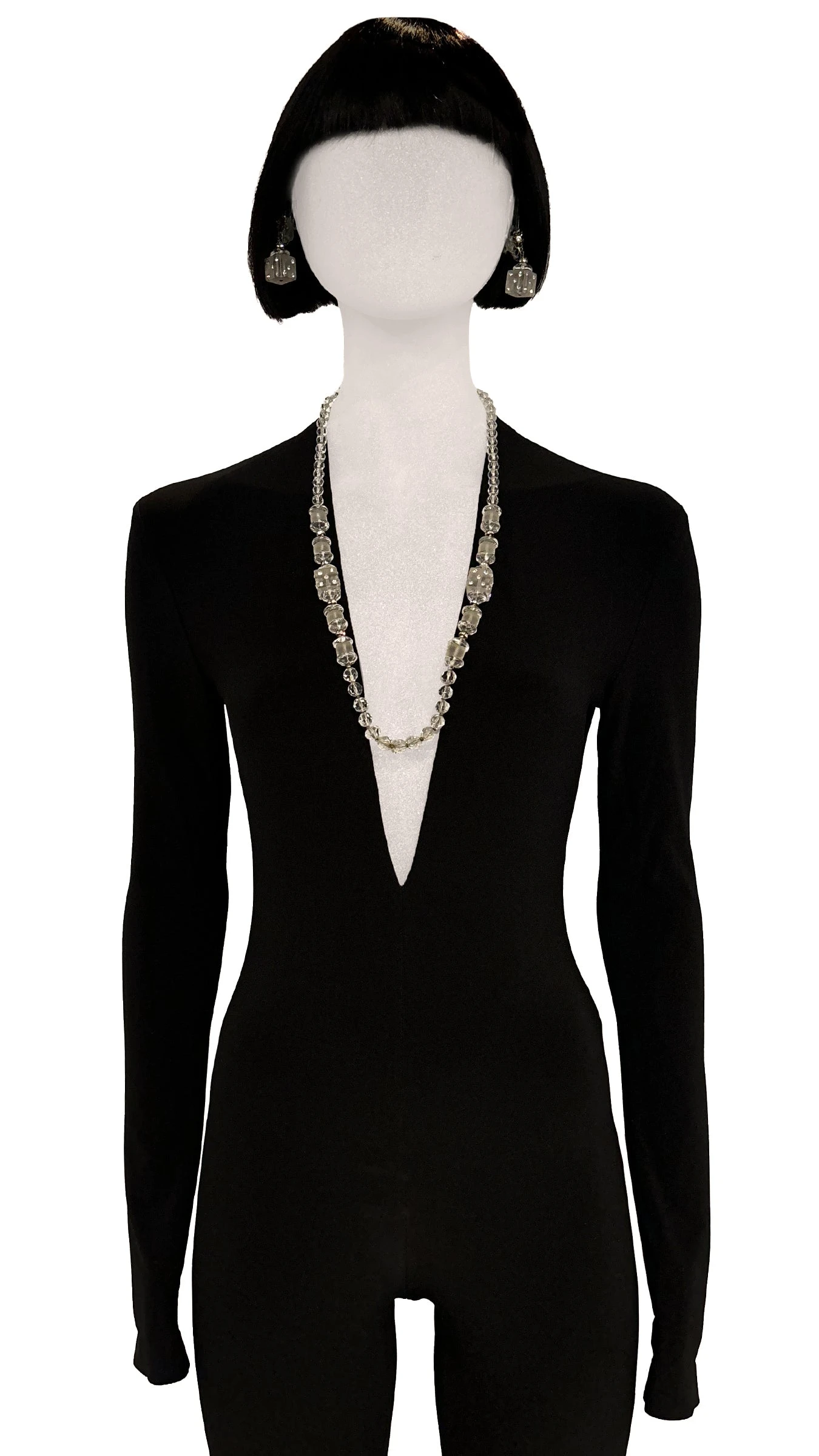 MIRIAM HASKELL CRYSTAL DICE EARRINGS AND NECKLACE 1 MIRIAM HASKELL CRYSTAL DICE EARRINGS AND NECKLACE