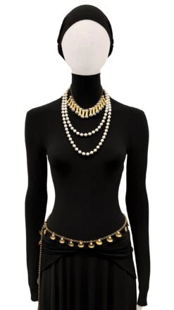 BRASS BOX LINK BODY CHAIN WITH SEASHELL CHARMS