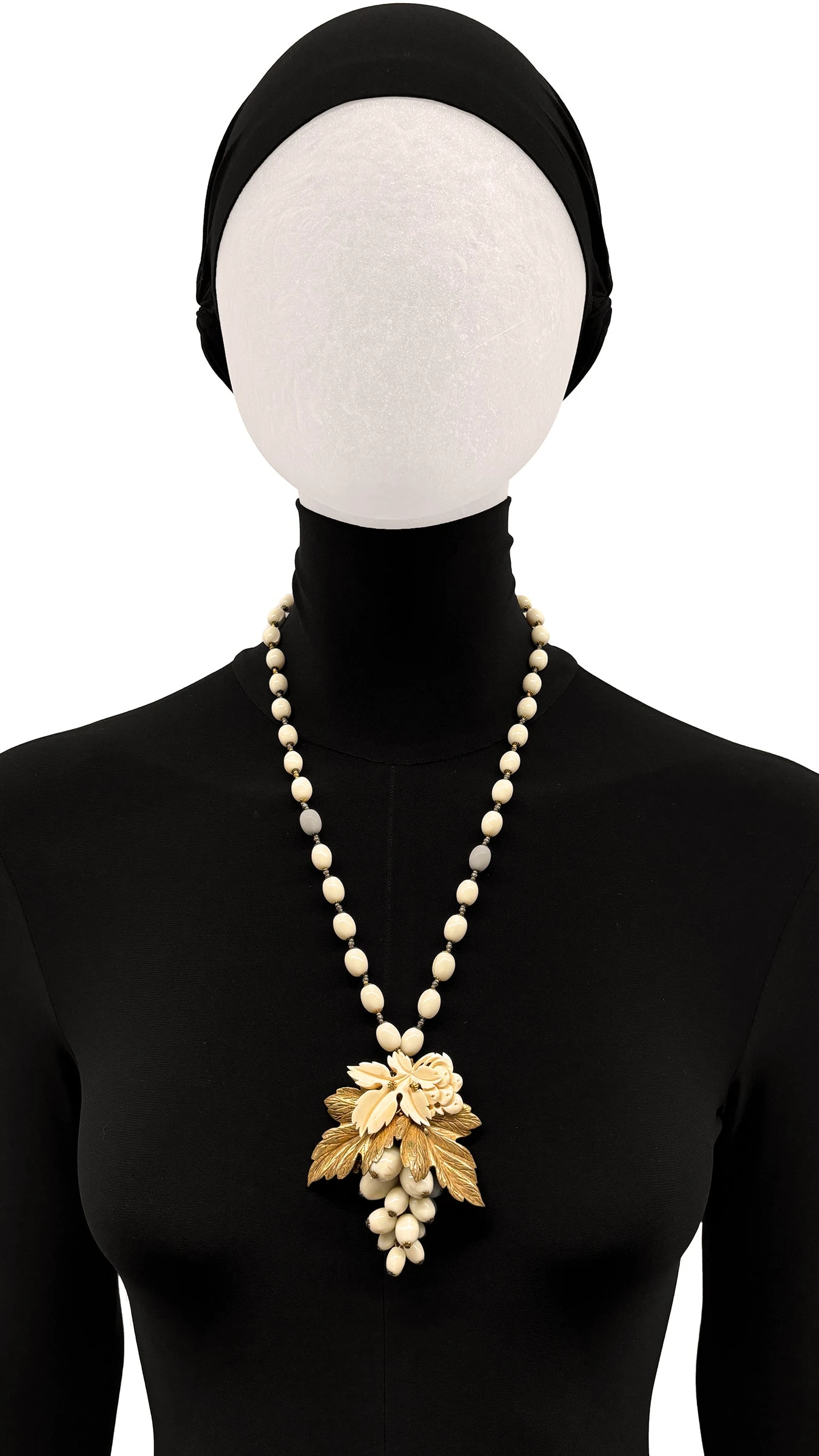 MIRIAM HASKELL BEADED PENDANT NECKLACE 2 MIRIAM HASKELL BEADED PENDANT NECKLACE - Image 2