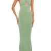 CROSS HALTER FISHTAIL GOWN