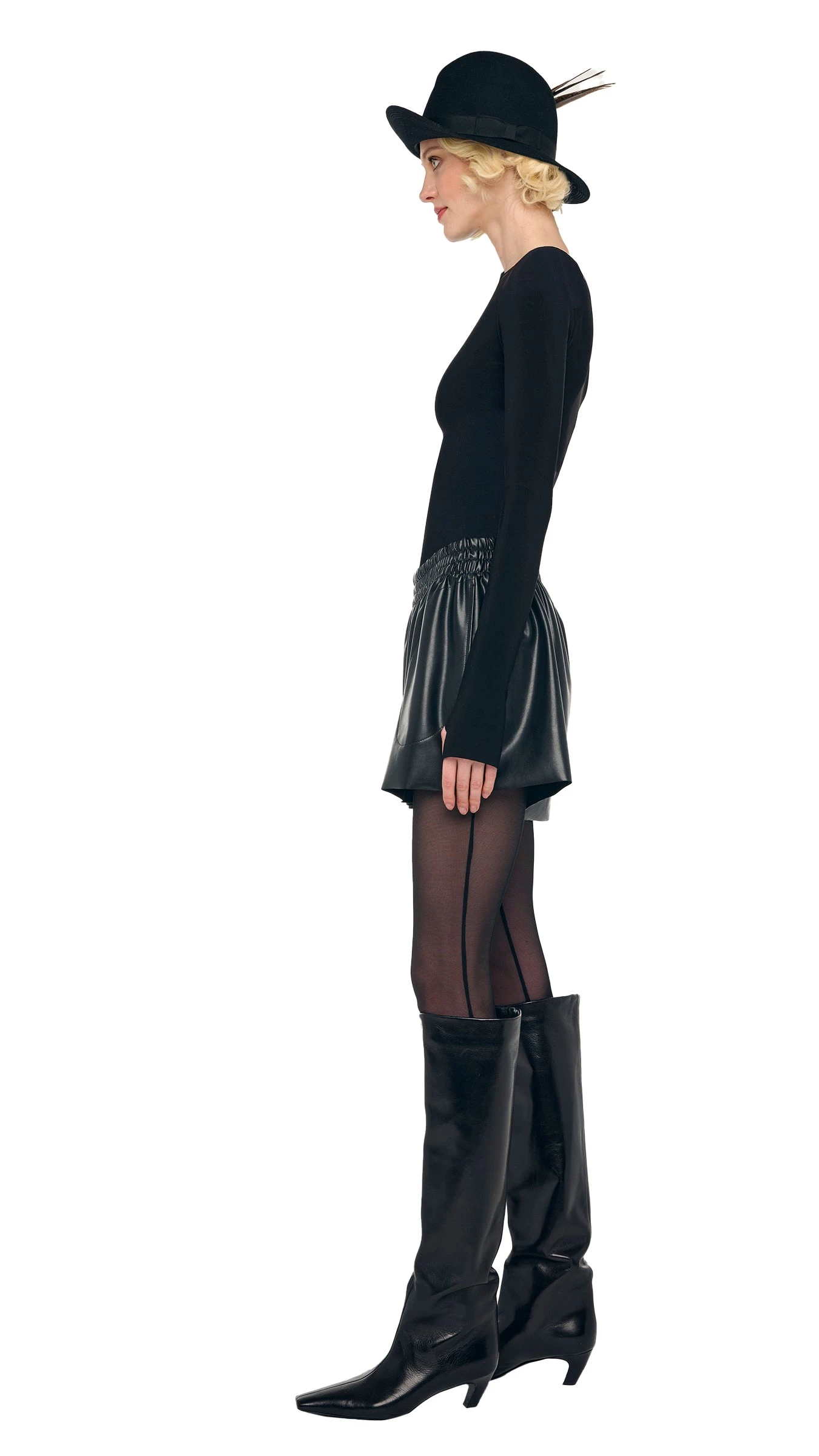 LONG SLEEVE SHOULDER PAD V NECK TOP 2 LONG SLEEVE SHOULDER PAD V NECK TOP - Image 2