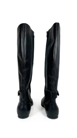 JIL SANDER RIDING LEATHER BOOT WITH BUCKLE -Norma Kamali JIL SANDER BLACK RIDING BOOT 2